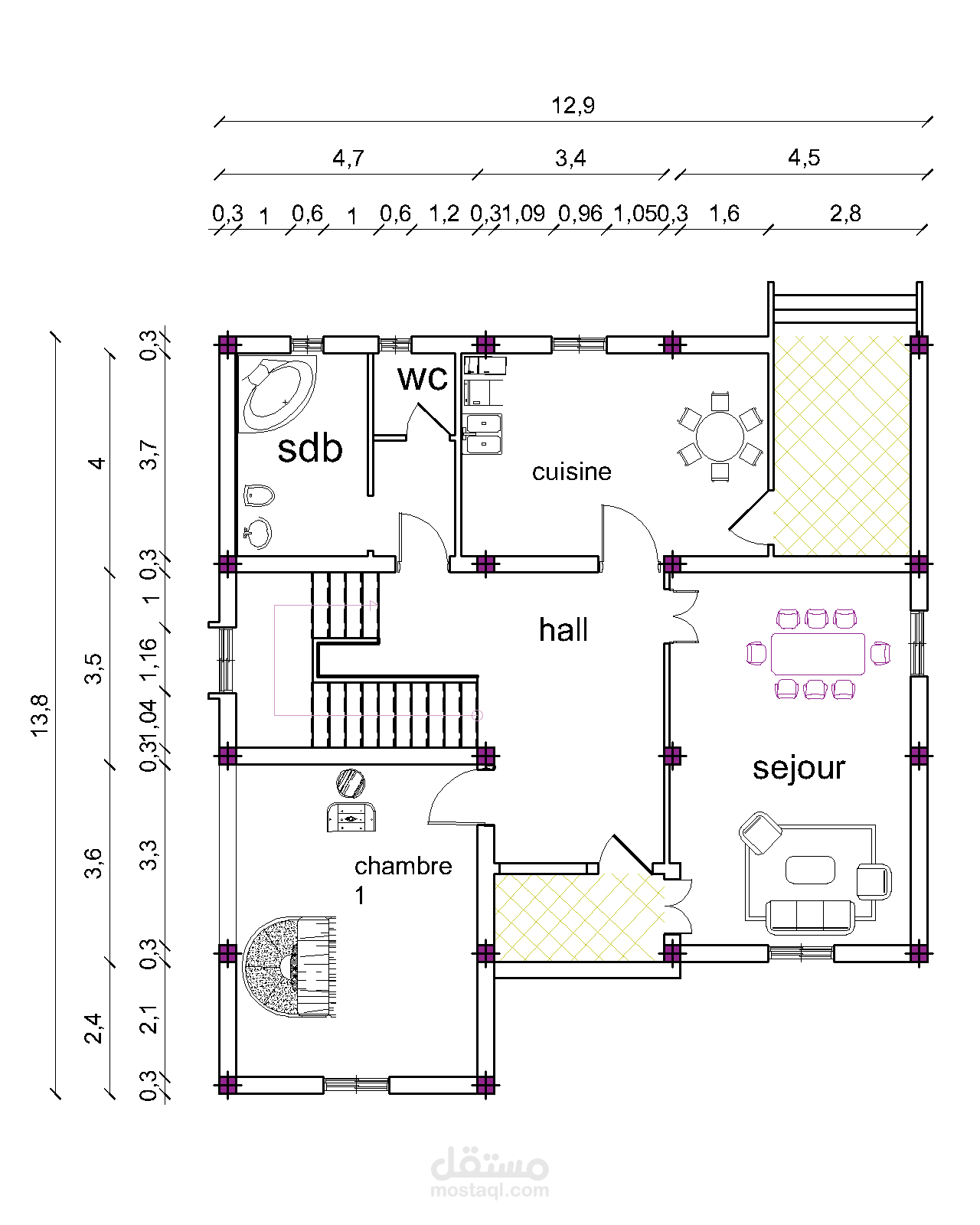 تحويل مخطط سكني من كروكي ورقي إلى AutoCAD احترافي