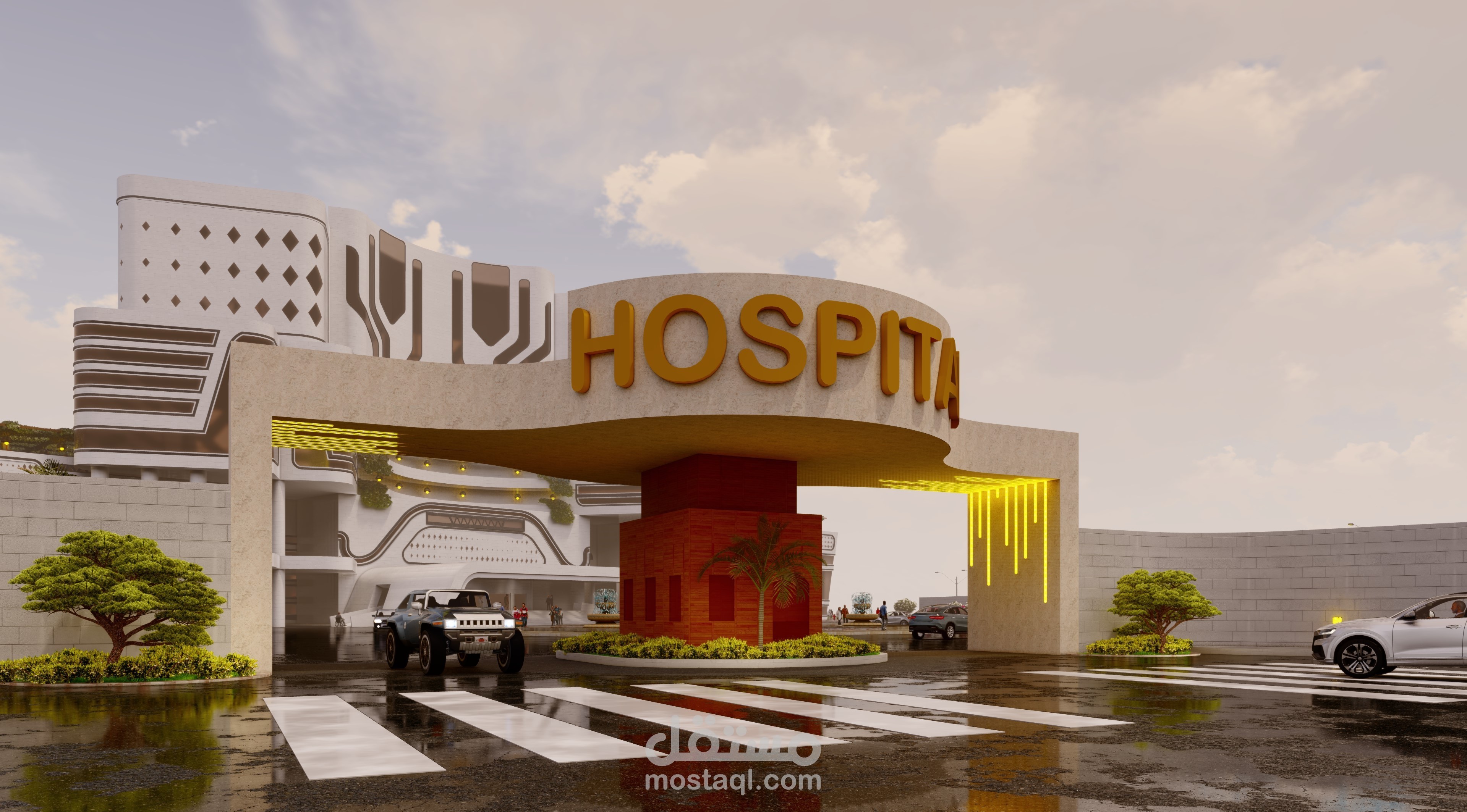 من أعمالي | تصميم مستشفى عام بسعة 400 سرير