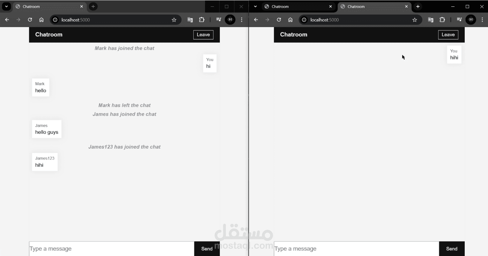 تطبيق غرفة دردشة فورية