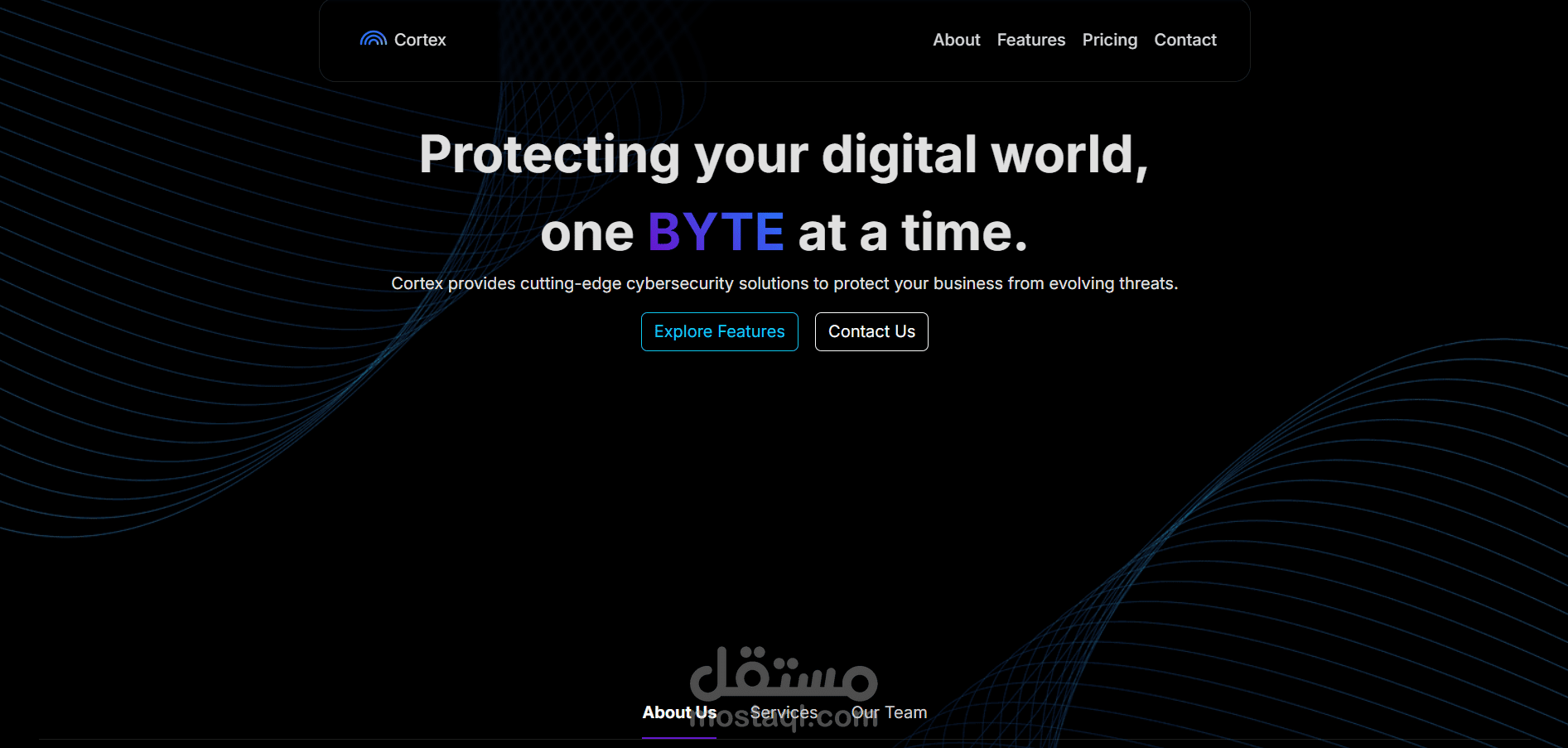 موقع ويب لشركة أمن سيبراني (Responsive)