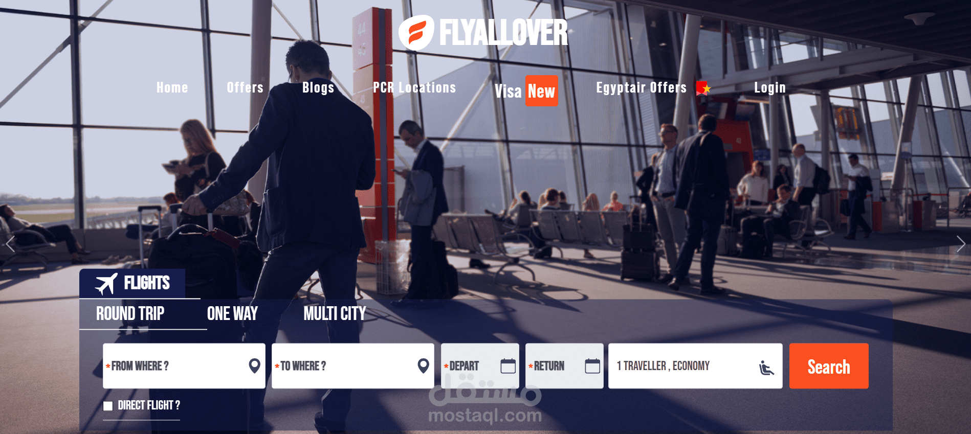 Flyallover مشروع حجز تذاكر طيران و رحلات و فنادق حول العالم