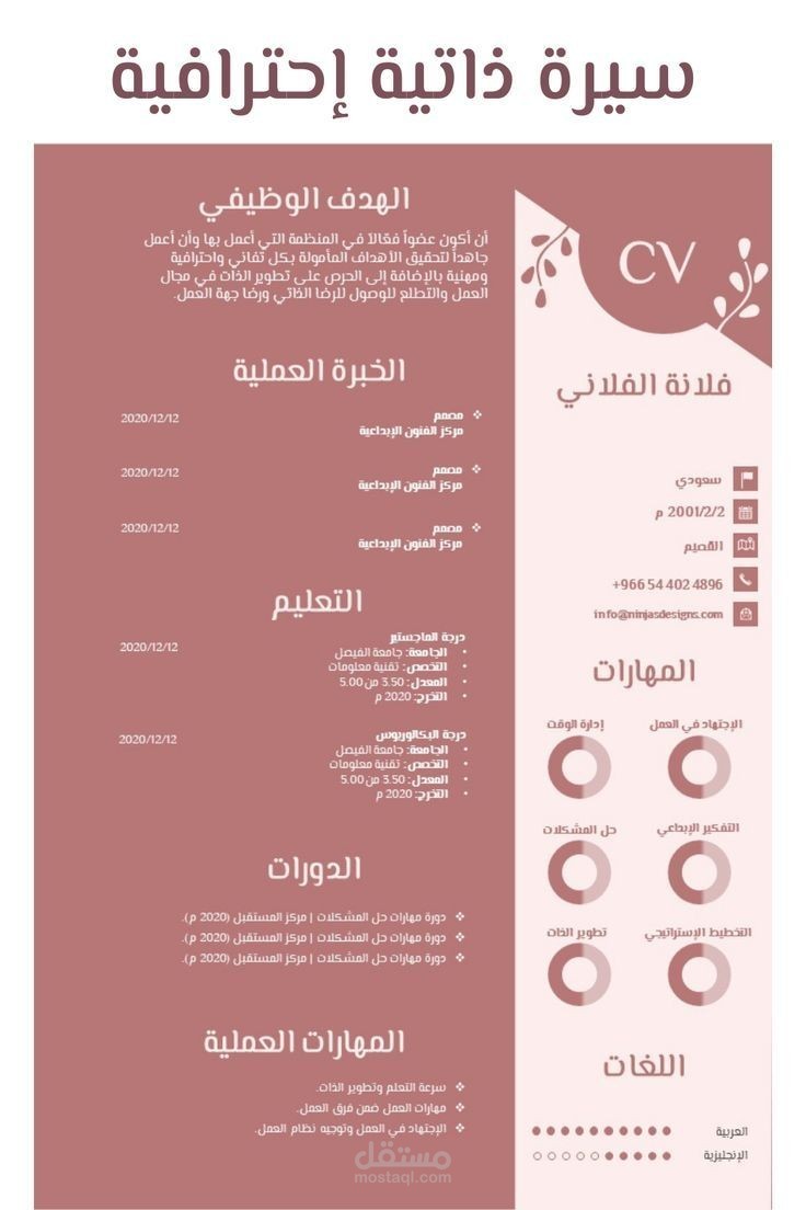 اعداد سيرة ذاتية