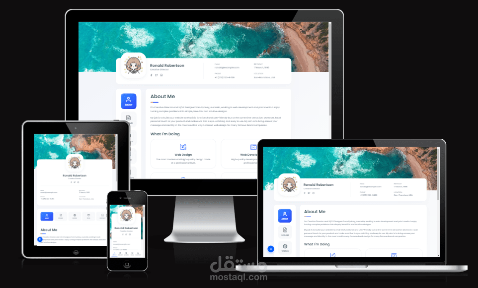 إنشاء موقع شخصي إحترافي باللغة التي تناسبك، مع تصميم رائع للتميز مع خدمة W20 لكل ما تحتاجه للتميز في سوق العمل