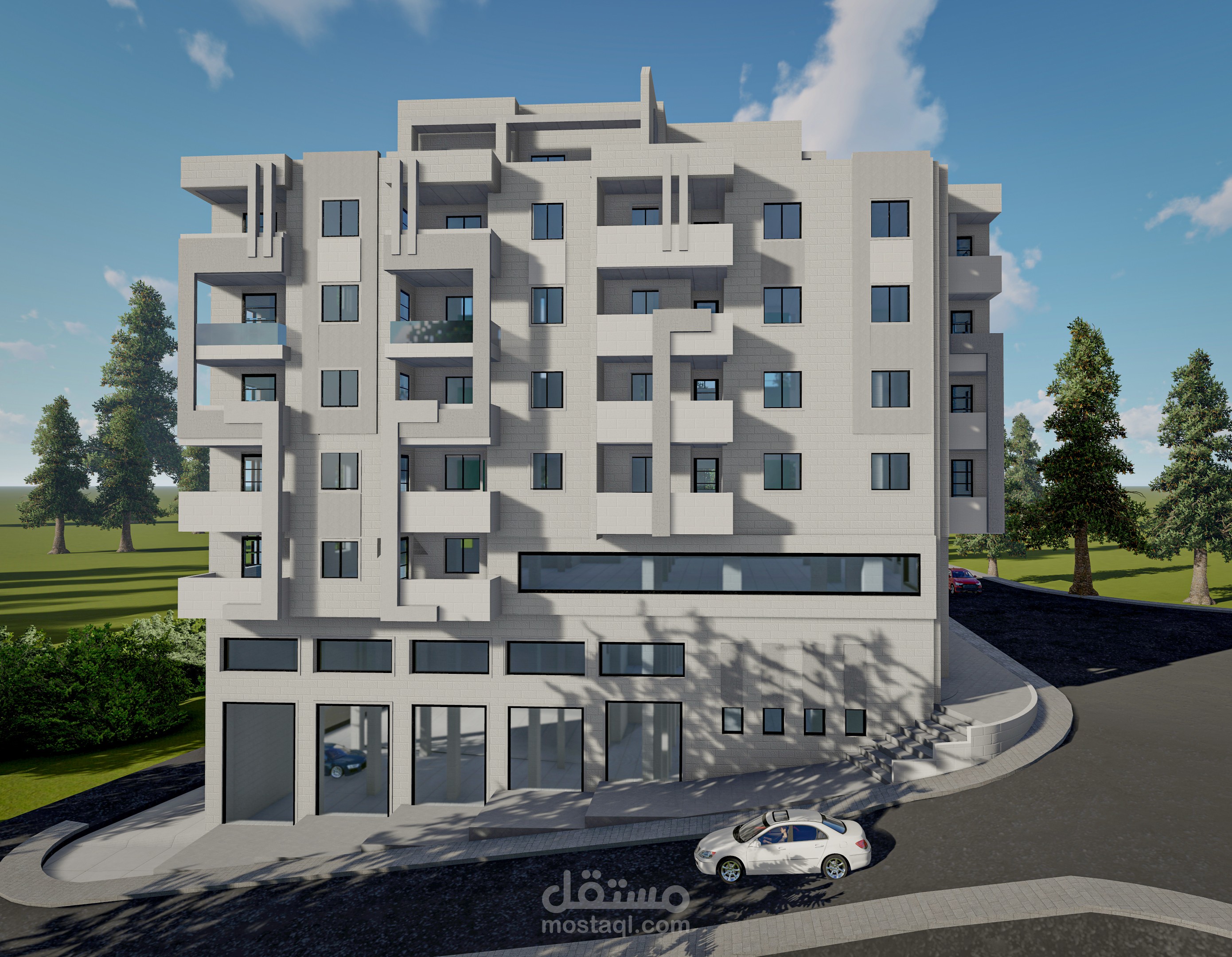 تصميم عمارة تجاري- سكني