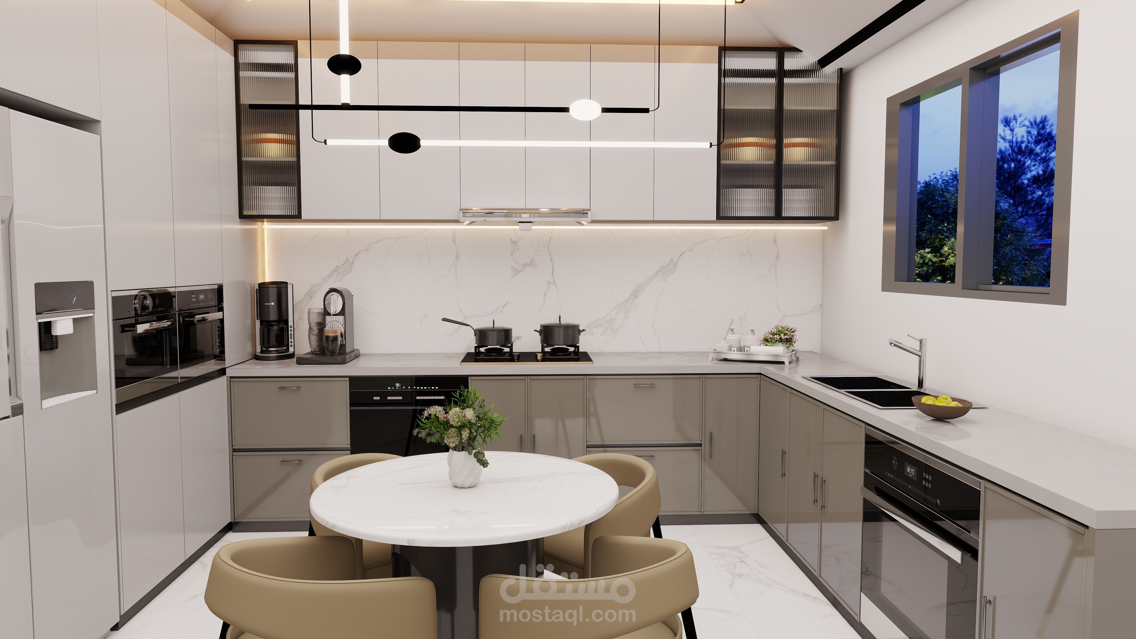 تصميم مطابخ عصرية برندر واقعي