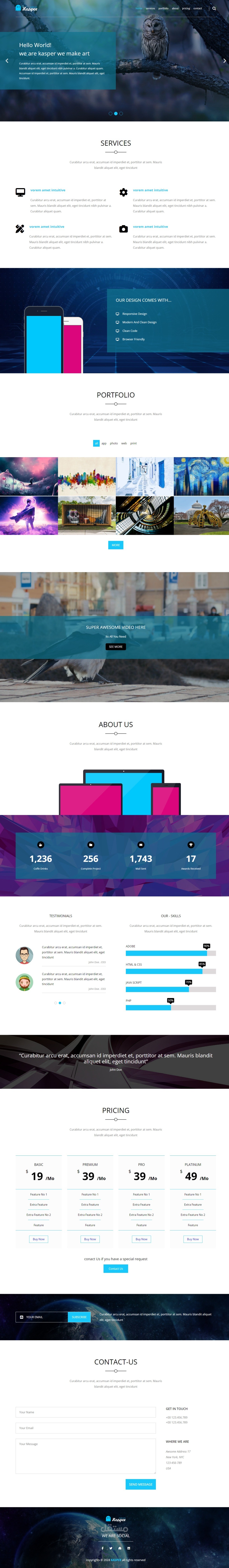 landing page (KASPER)