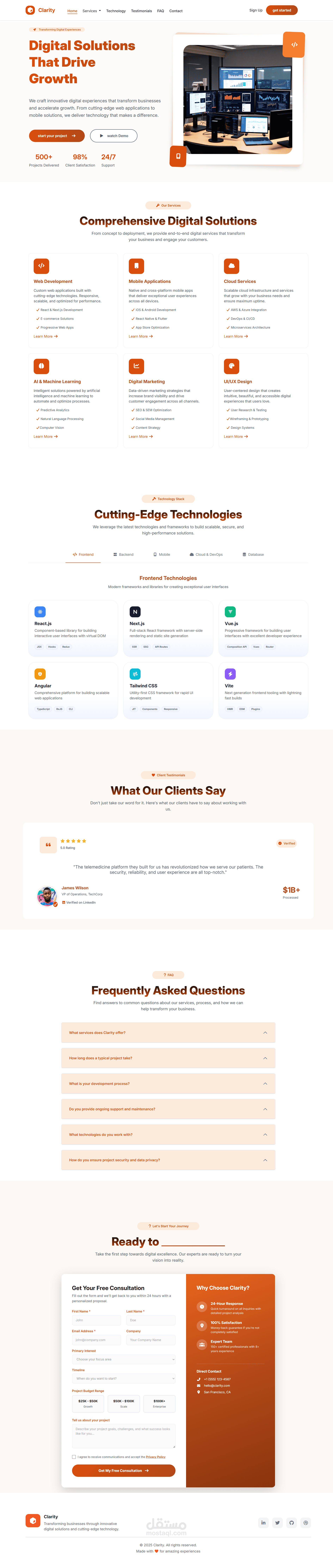 Clarity - Responsive Landing Page