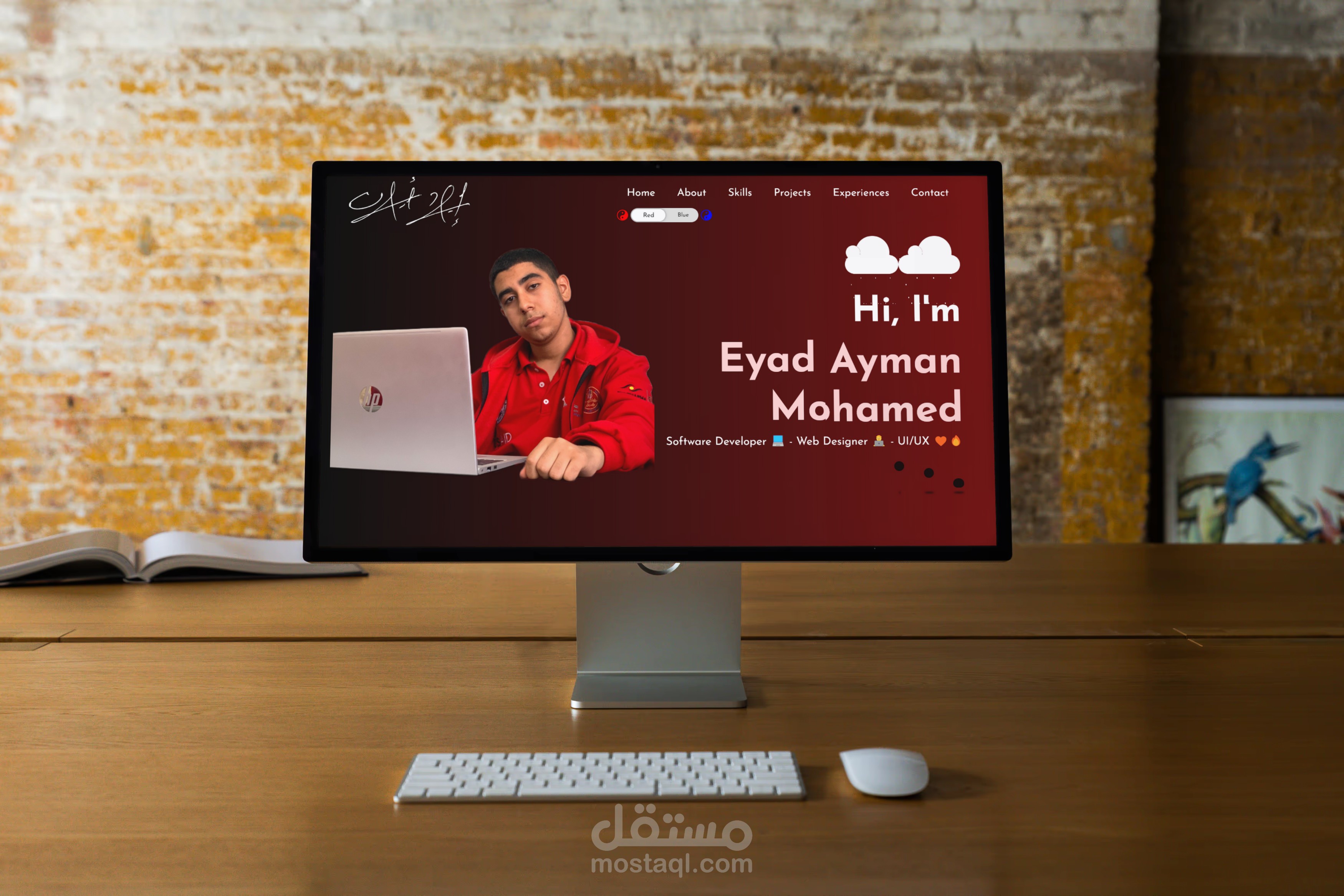 موقع شخصي احترافي لعرض الأعمال (Portfolio Website) بتصميم عصري ومتجاوب