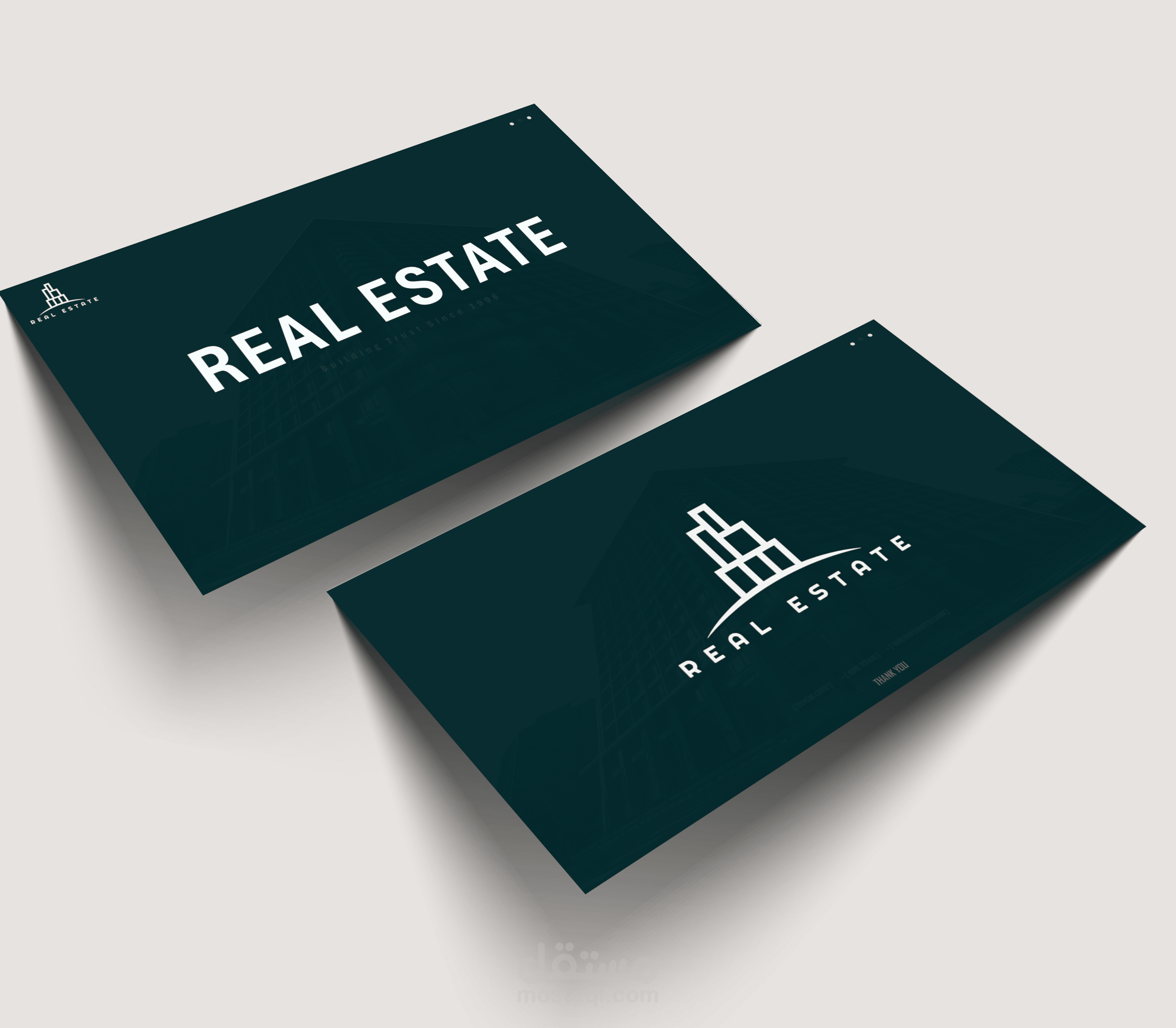 نموذج شريحتين لملف تعريفي خاص بالعقارات REAL ESTATE مع نموذج ANIMATION رأيكم ؟  Company Profile