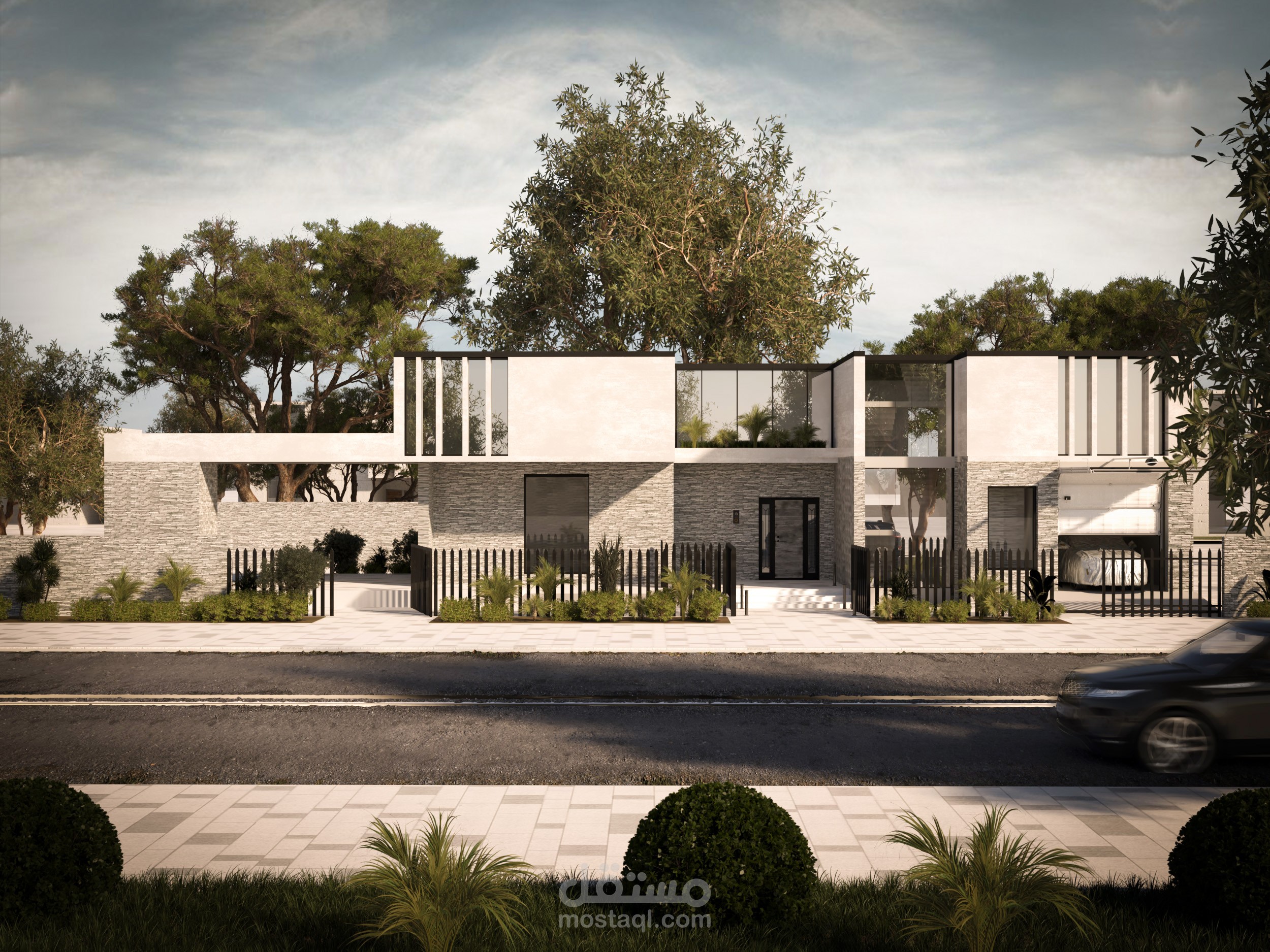 تصميم معماري و لاند اسكيب و وجهات ل فيلا لاحد عملائنا ب دول الخليج
