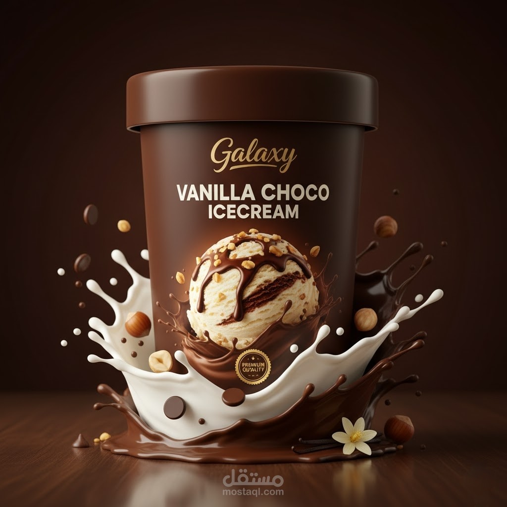 وصف تطبيقات السوشيال ميديا والتغليف لـ "Galaxy Ice Cream"