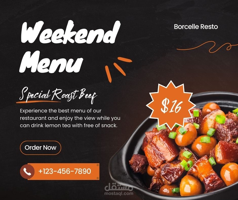 تصميم منيو لمطعم