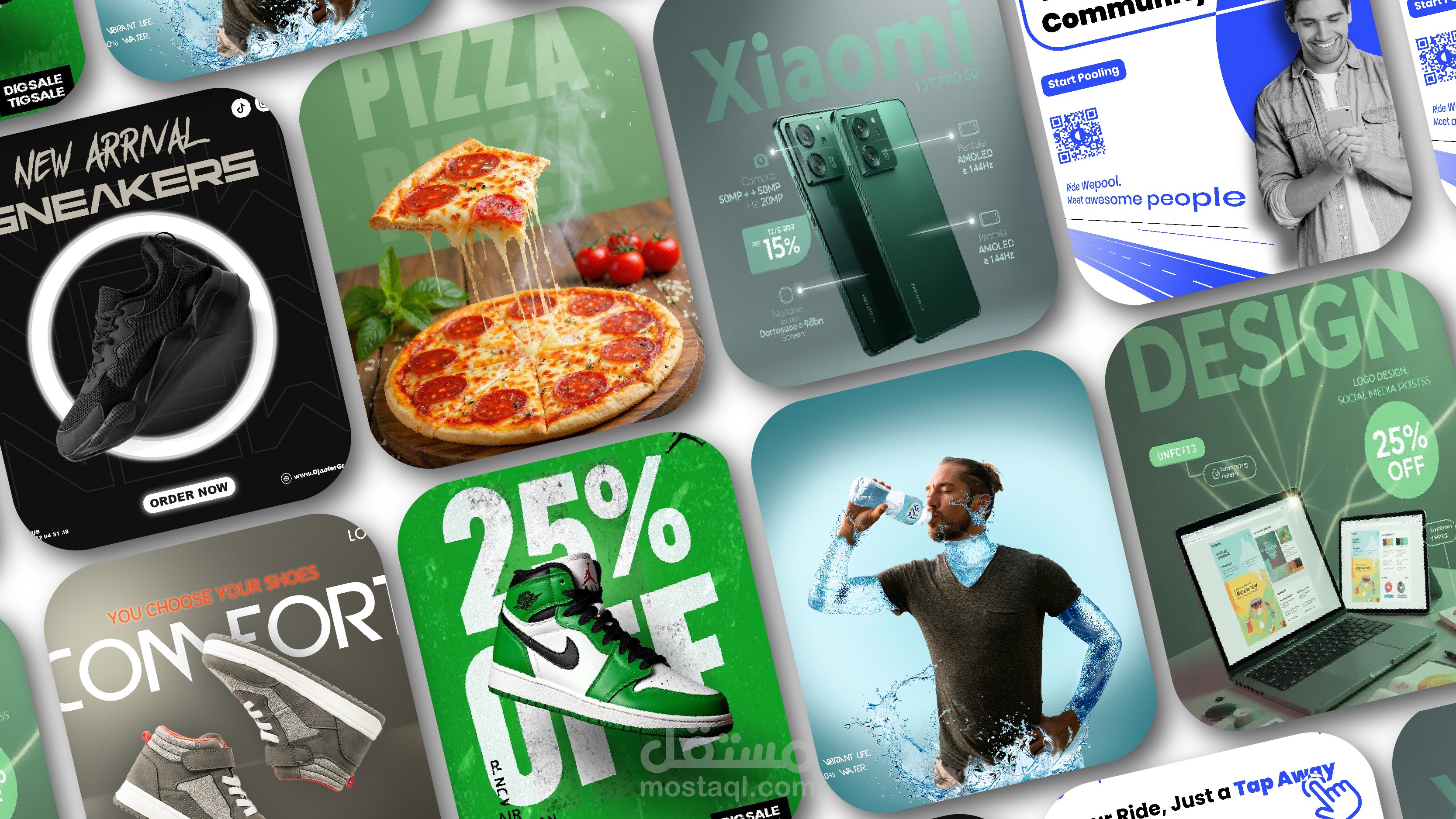 عينات من تصاميمات سوشل ميديا قمت بها