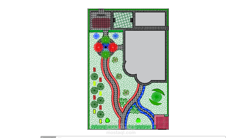 تصميم لاند سكيب فيلا 2D اوتو كاد