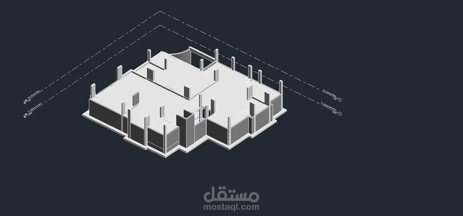 نمذجه انشائي ومعماري باستخدام الريفت وحصر هندسي