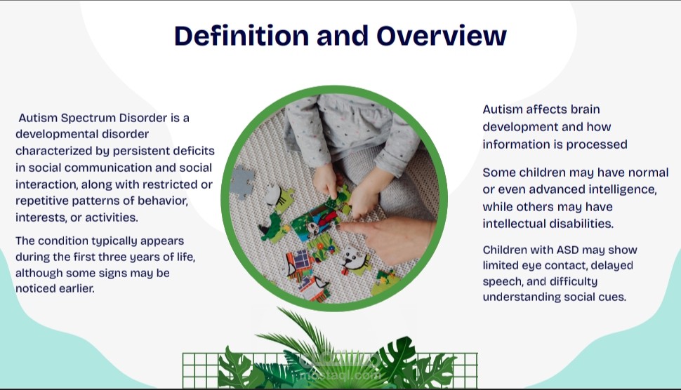 باور بوينت بعنوان Autism التوحد فى المجال الطبي