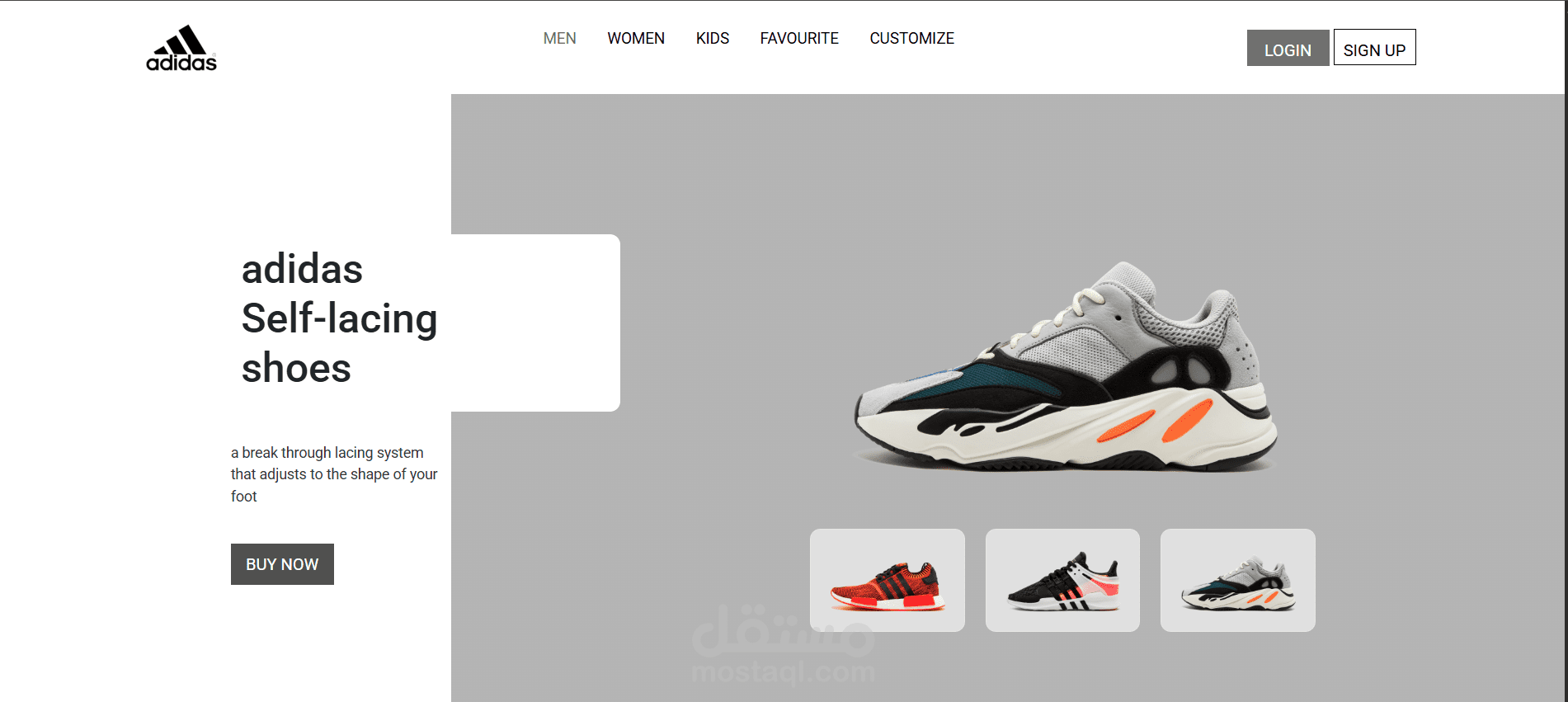 Adidas store landing page