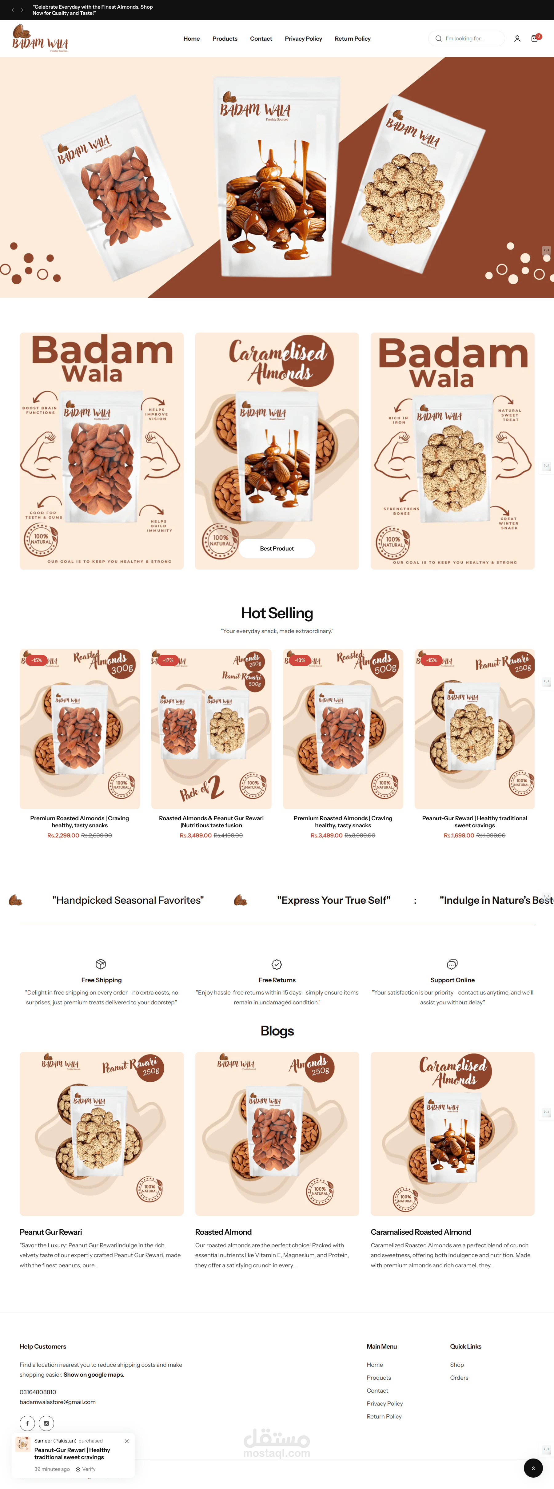 Badam Wala - Shopify Project