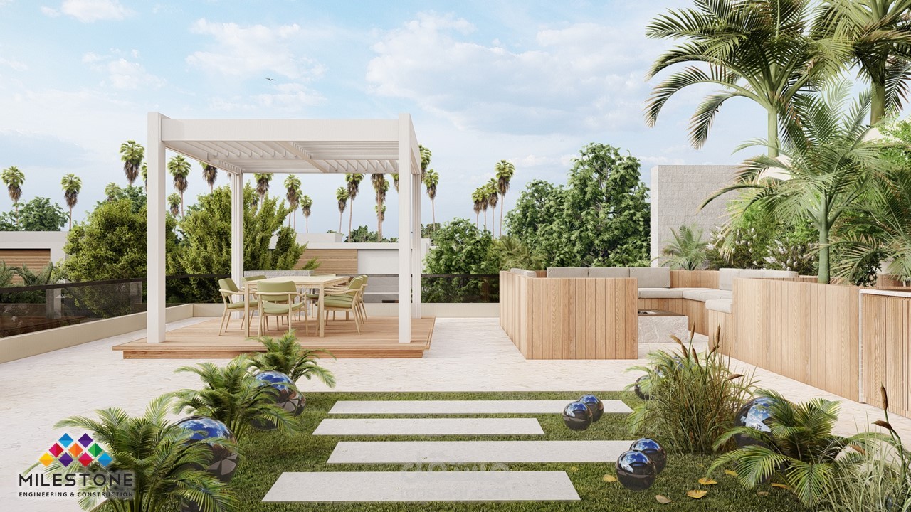 - تصميم روف (سطح) لشقة دوبليكس بكومباوند ازاد بالتجمع الخامس