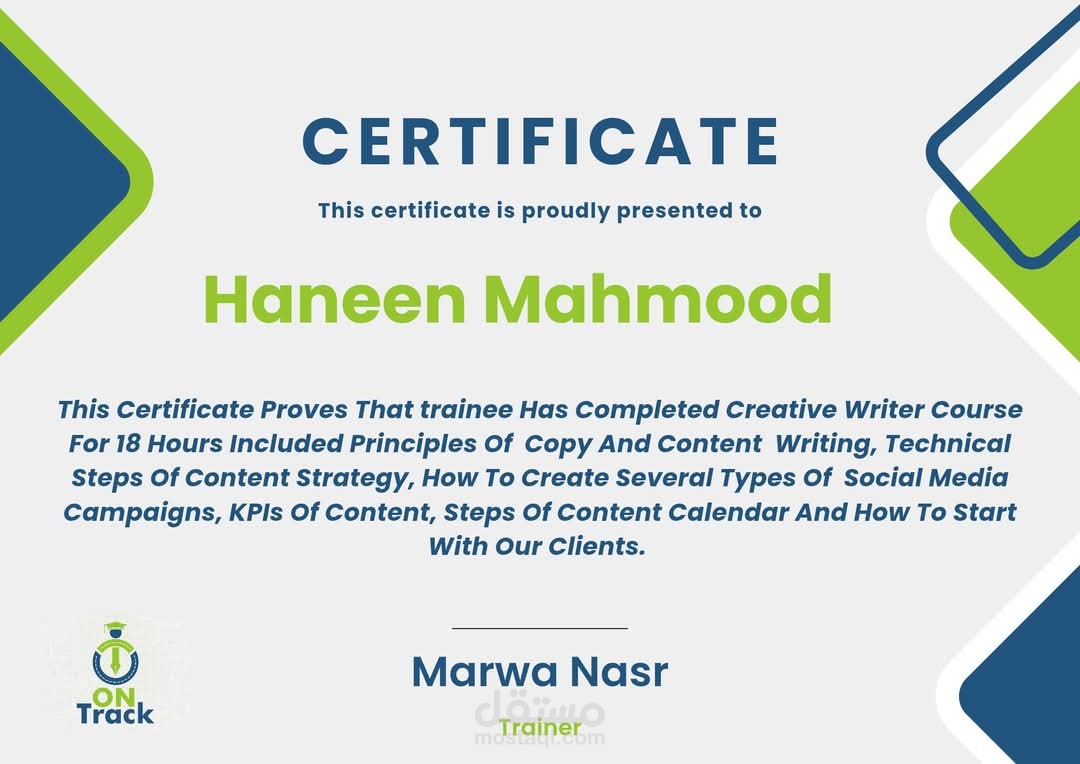 Creative writer course