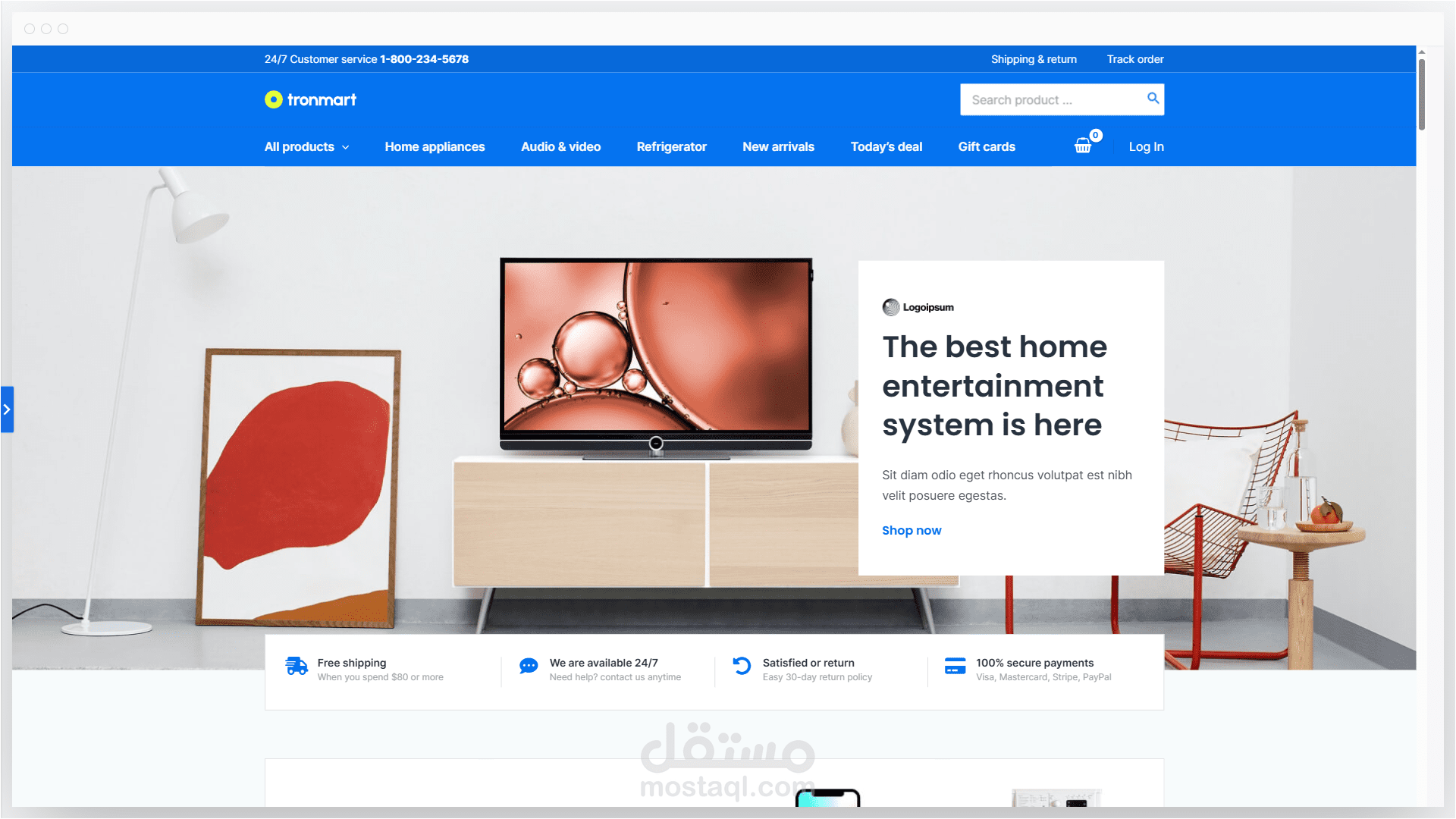 تصميم موقع إلكتروني احترافي لبيع الأجهزة الإلكترونية | متجر متكامل وجاهز للبيع
