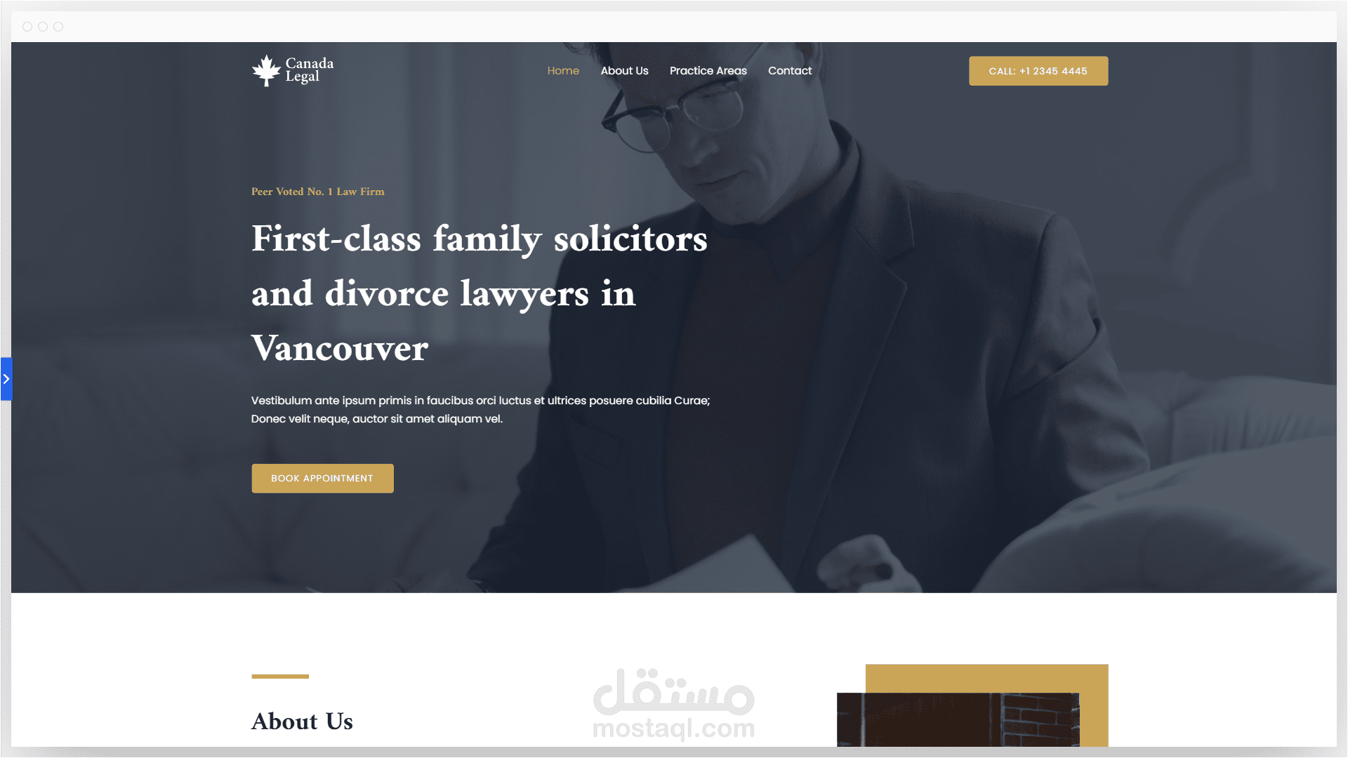 تصميم موقع محامي شخصي أو مكتب قانوني | متجاوب وسهل الاستخدام