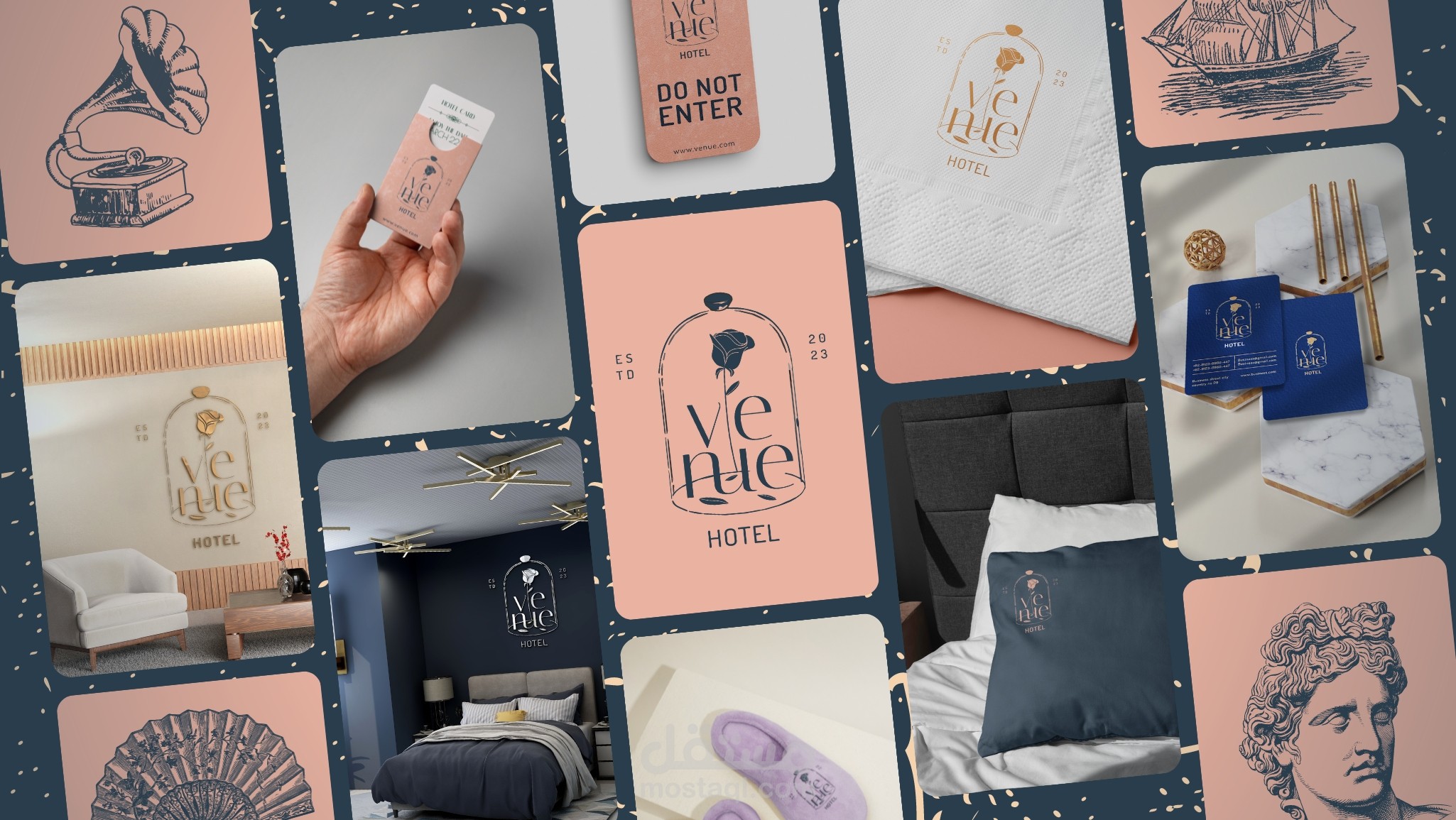 تصميم هوية كاملة لفندق فاخر | Venue Luxury Hotel Visual Identity