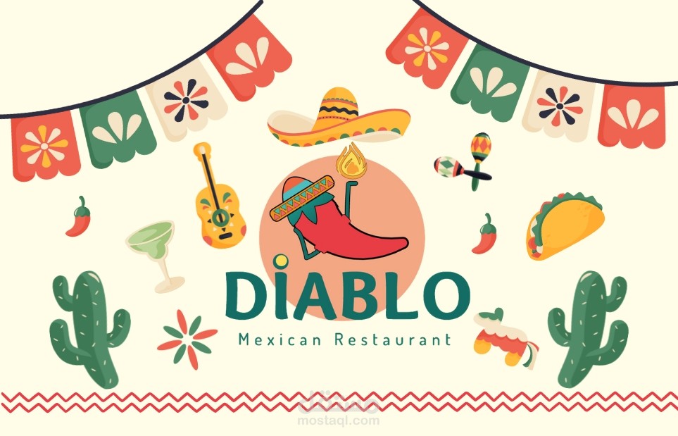 تصميم هوية كاملة لمطعم مكسيكي | DIABLO Visual Identity, branding