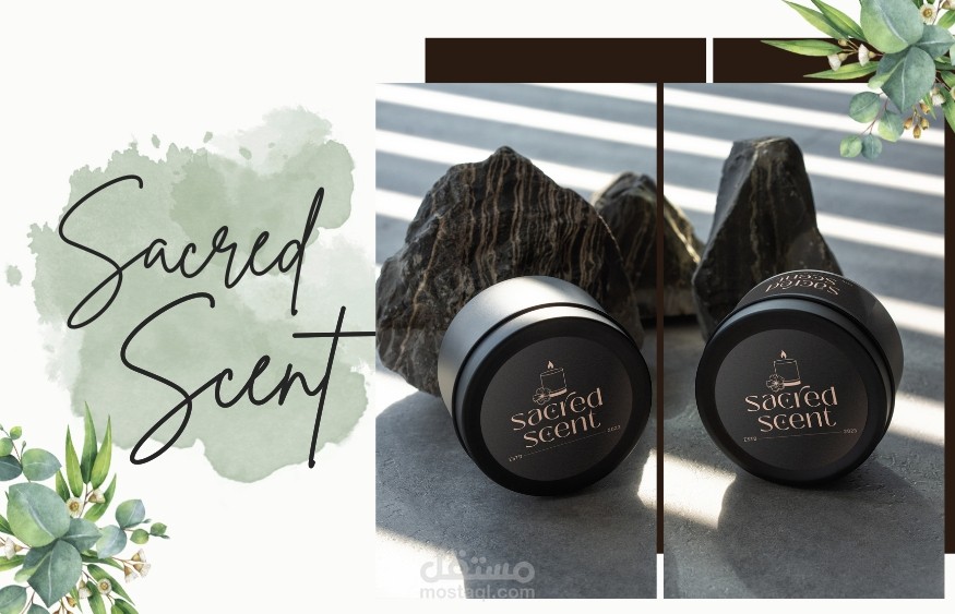 تصميم هوية كاملة لماركة شموع معطرة | THE SACRED SENCE CANDLE BRAND IDENTITY