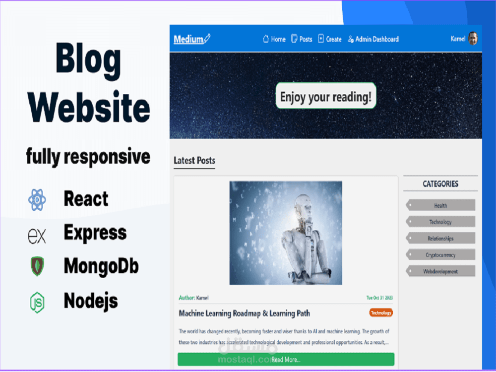 بلوق -Blog باستخدام تقنية MERN