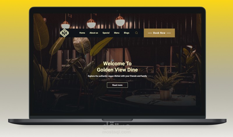 تصميم وبرمجة موقع الكتروني Front-end باستخدام ريكت React js عبارة عن صفحة هبوط لمطعم Landing page
