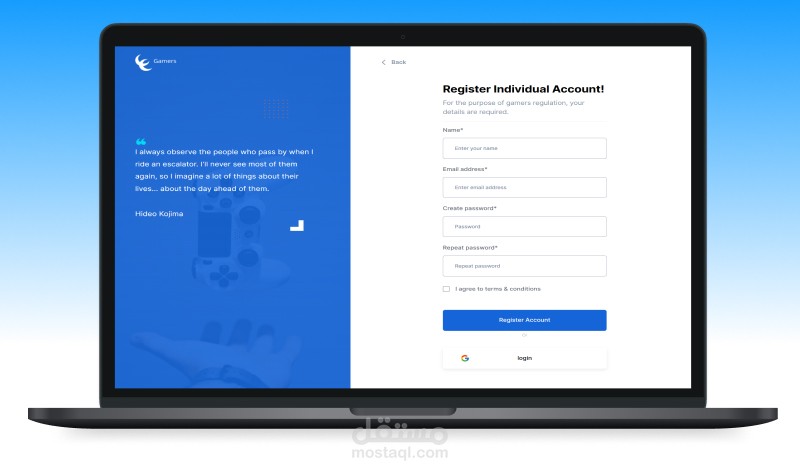 برمجة تطوير لوحة تسجيل وتسجيل الدخول From باستخدام (Reactjs - NodeJs - Expressjs - MongoDB)
