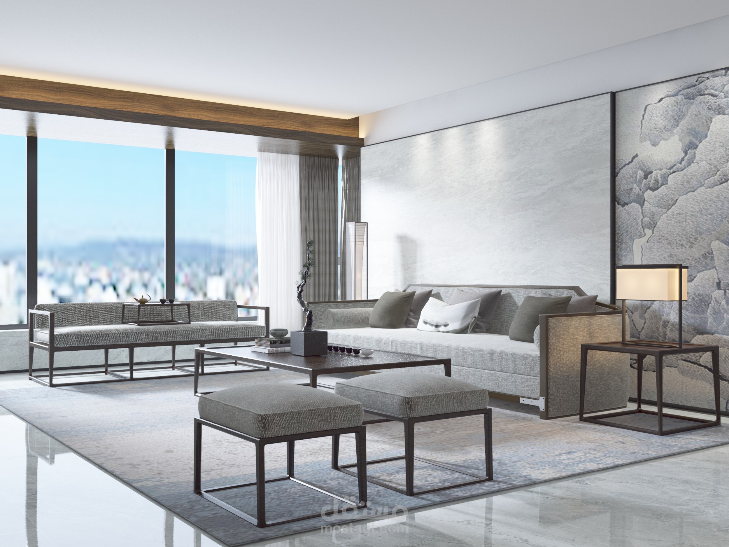 تصميم صالة معيشة وطاولة سفرة-فلسطين