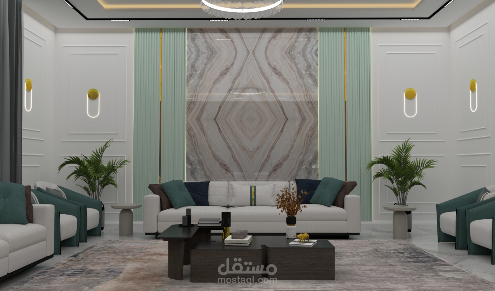 تصميم مجلس رجال على الطراز النيوكلاسيك- السعودية