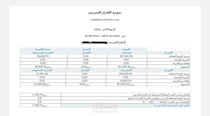 حساب ضريبه القيمه المضافه