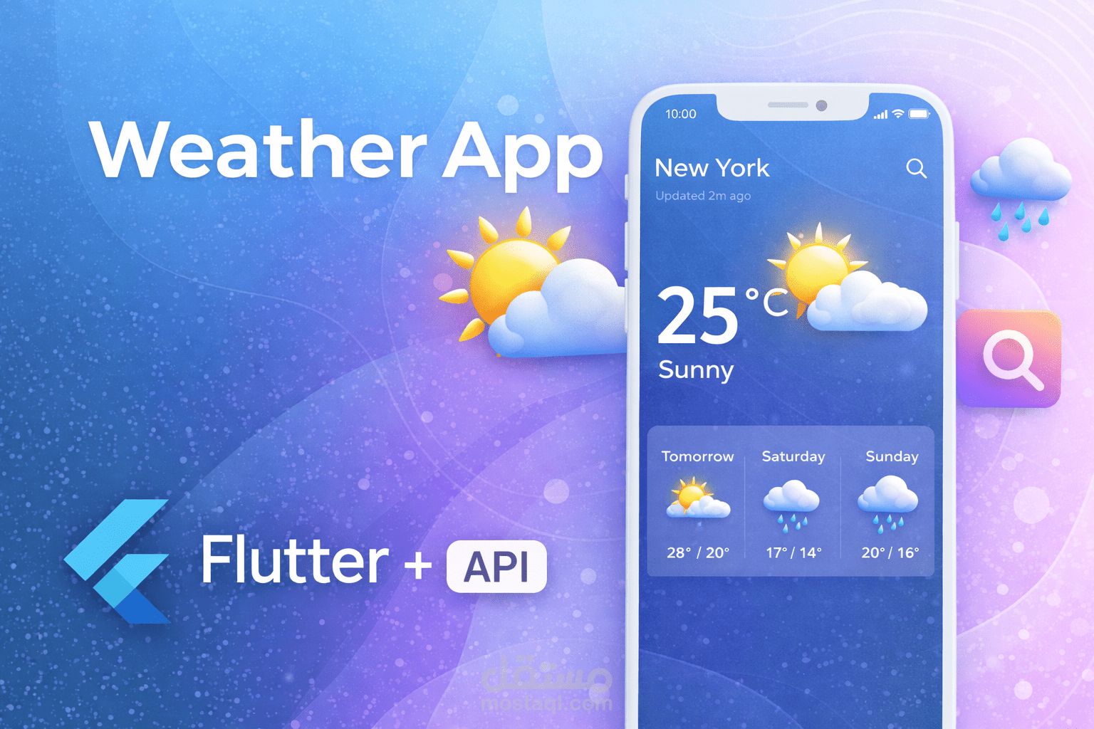 تطبيق الطقس باستخدام Flutter و API