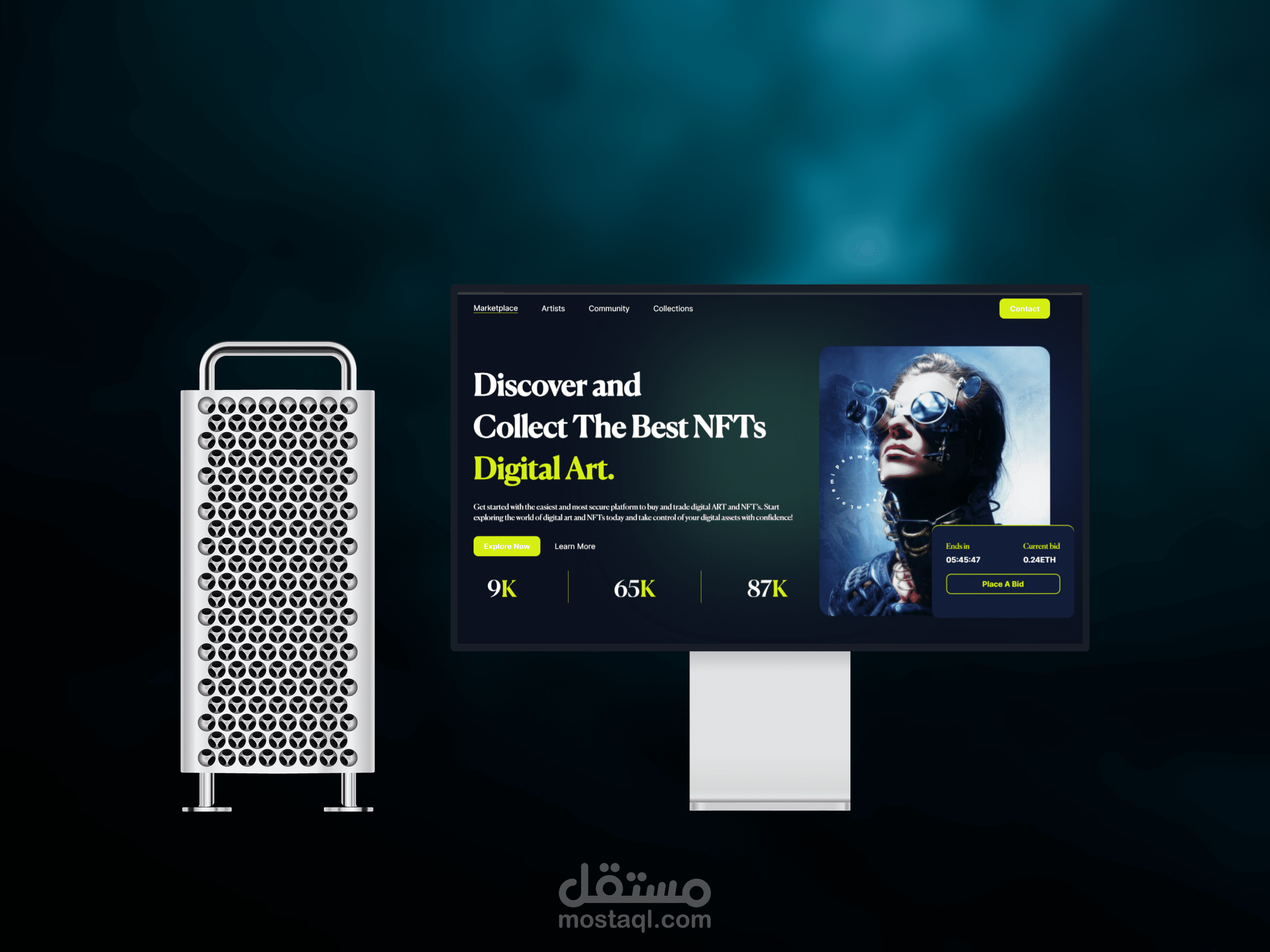 صميم وتطوير موقع لعرض أفضل وأشهر الweb design - NFTs