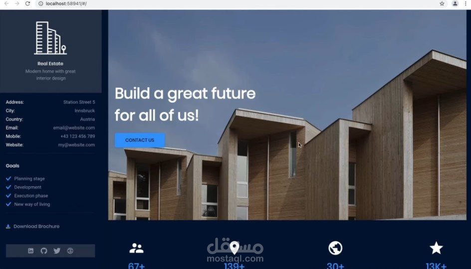 موقع إلكتروني لشركة مقاولات وبناء استرالية | Website for an Australian firm for construction and interior design