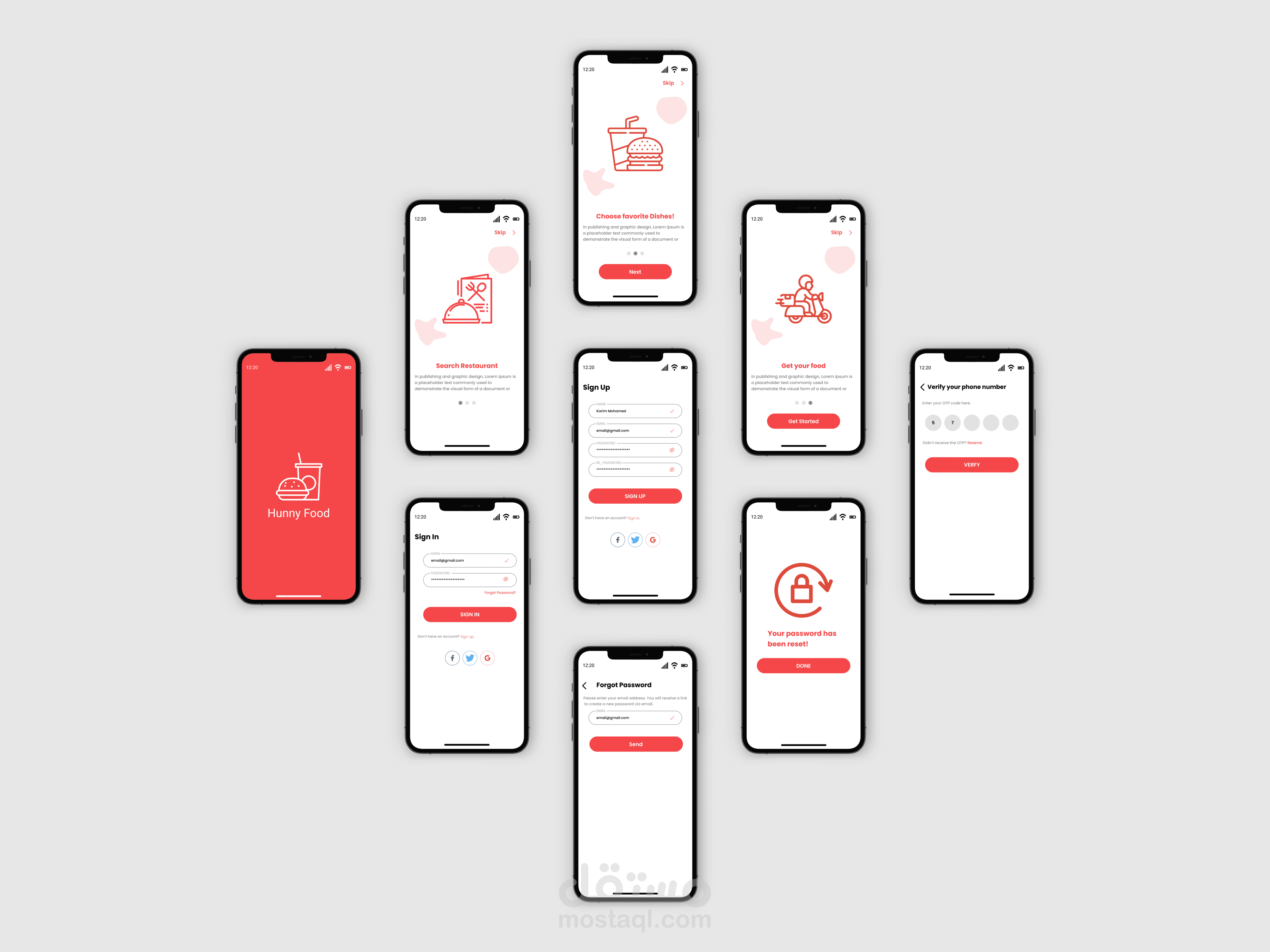 تصميم تطبيق موبايل لتوصيل الطعام