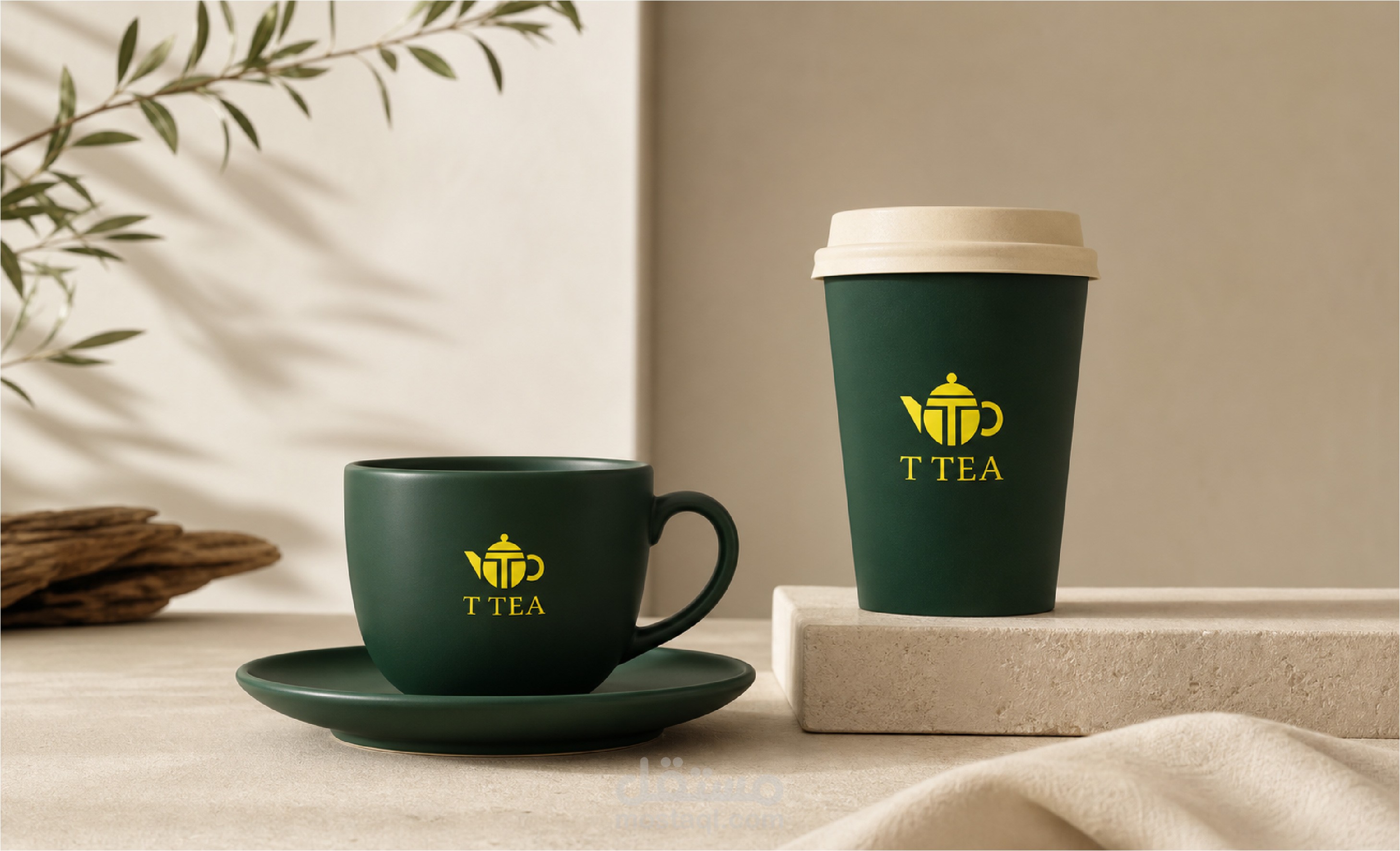 تصميم شعار هوية بصرية - T TEA