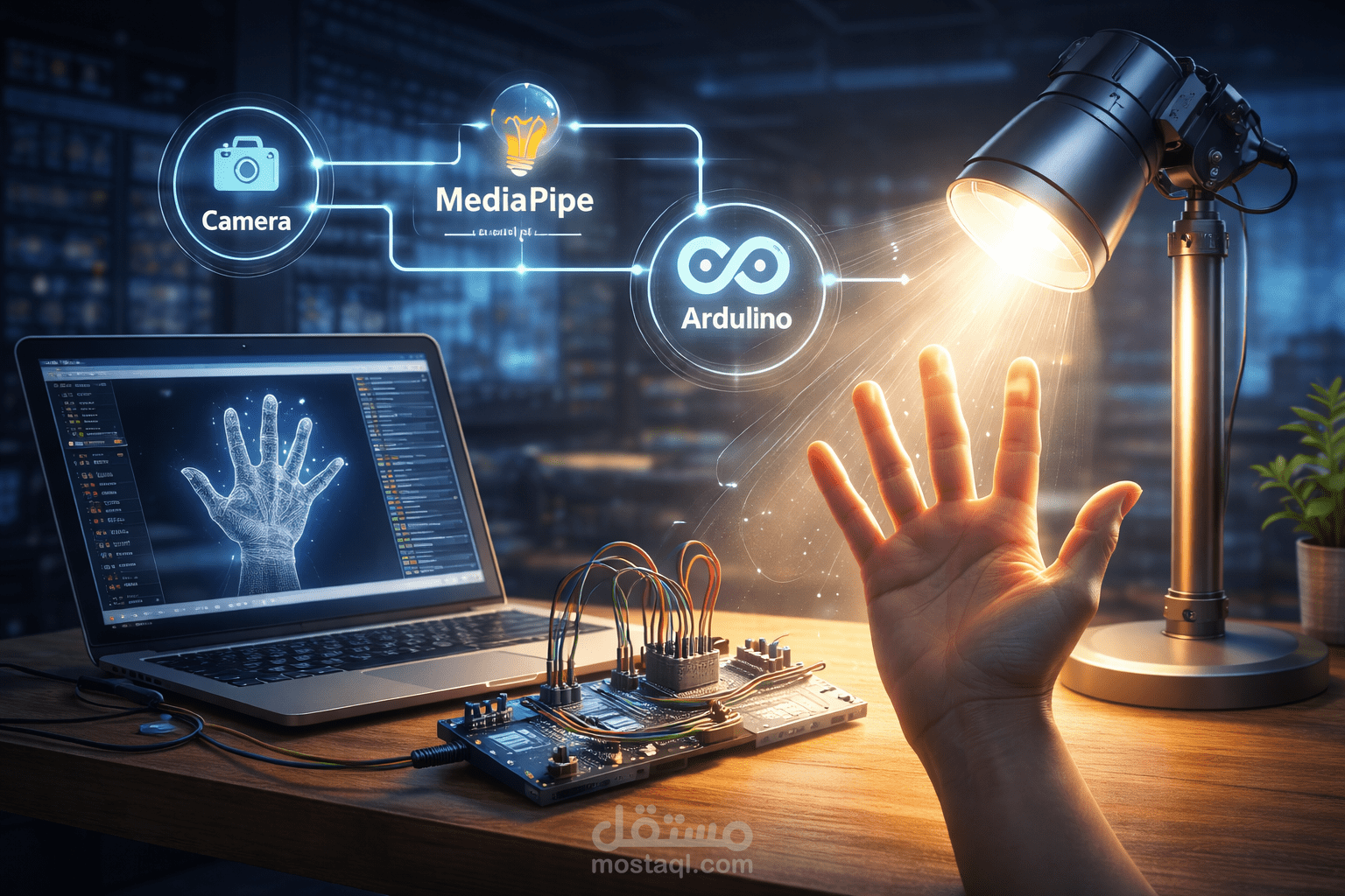 Hand Gesture Controlled Lighting System (Computer Vision Project)