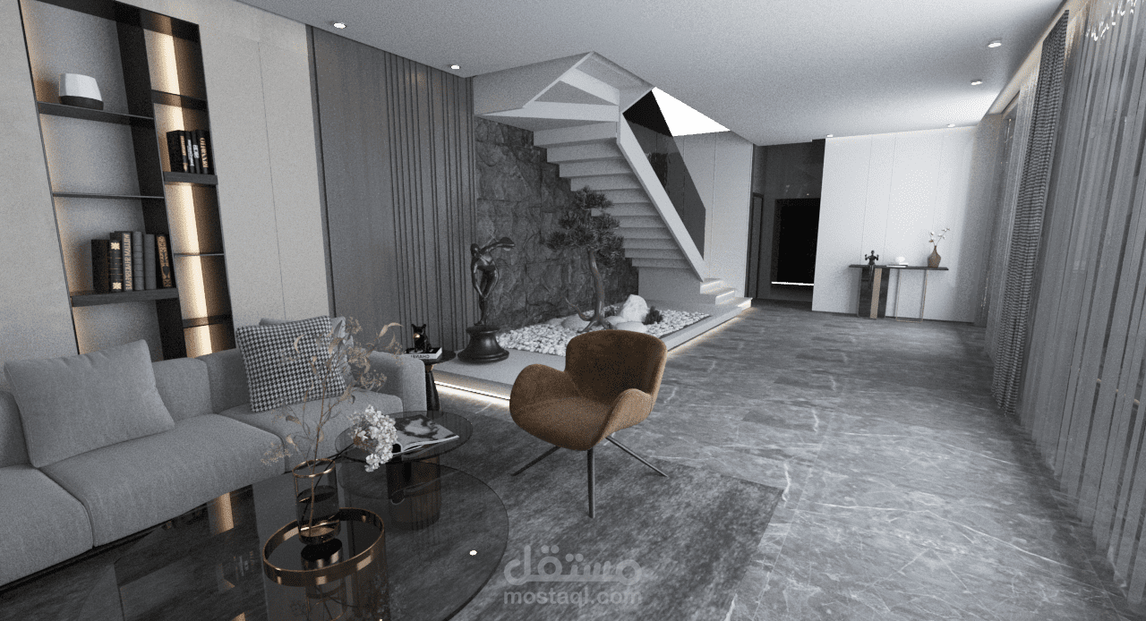 تصميم فراغ اسفل الدرج