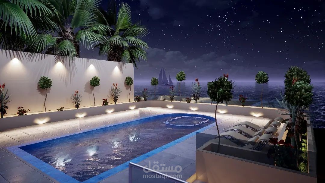 تصميم وتخطيط تراس فيلا