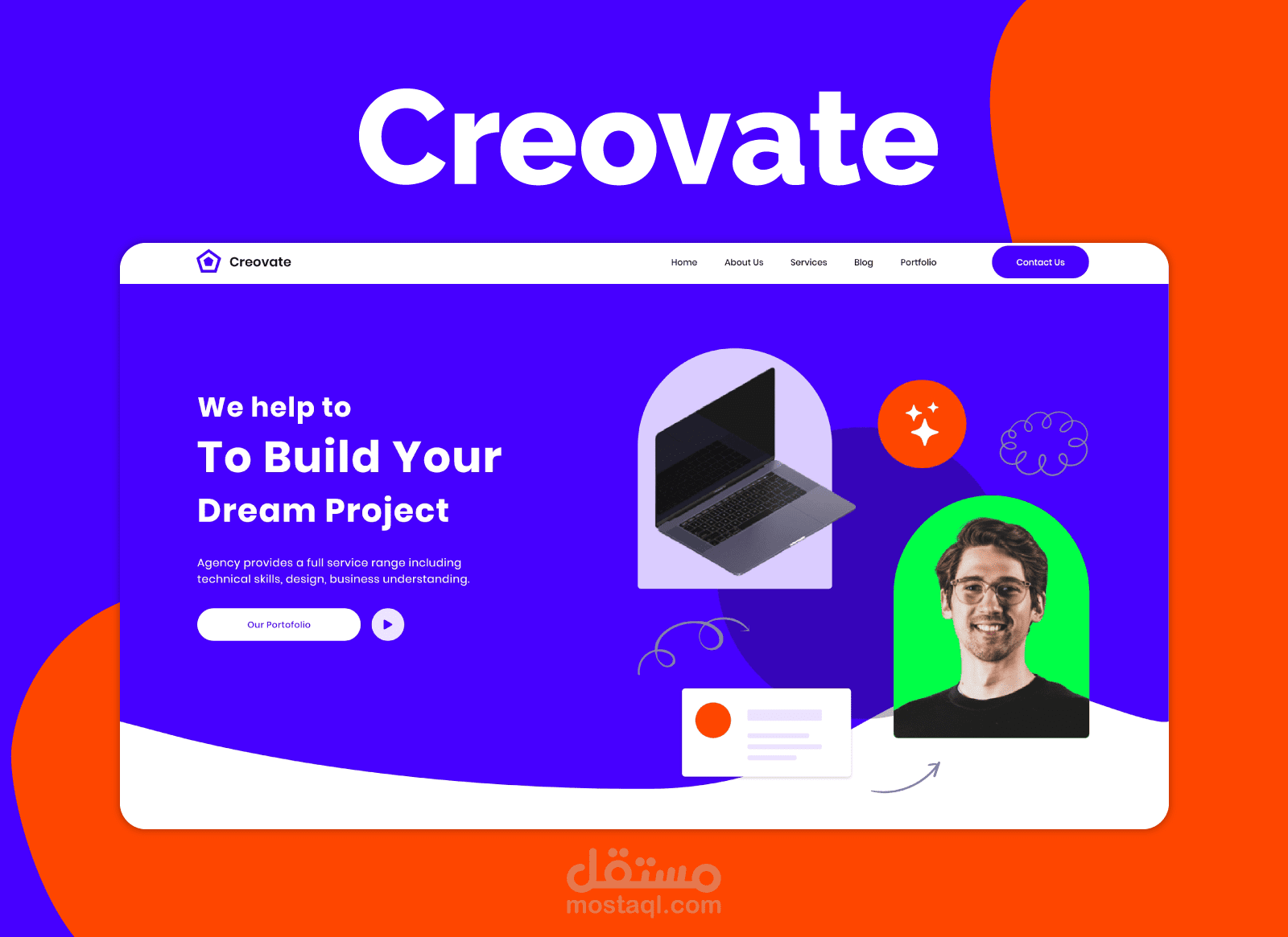 تصميم واجهات موقع Creovate (Creovate Website User Interfaces)