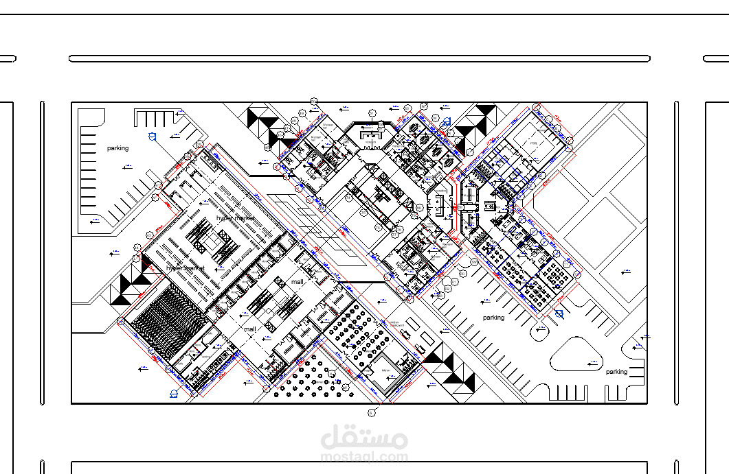 تصمميم خرط مبنى سكني تجاري ترفيهي