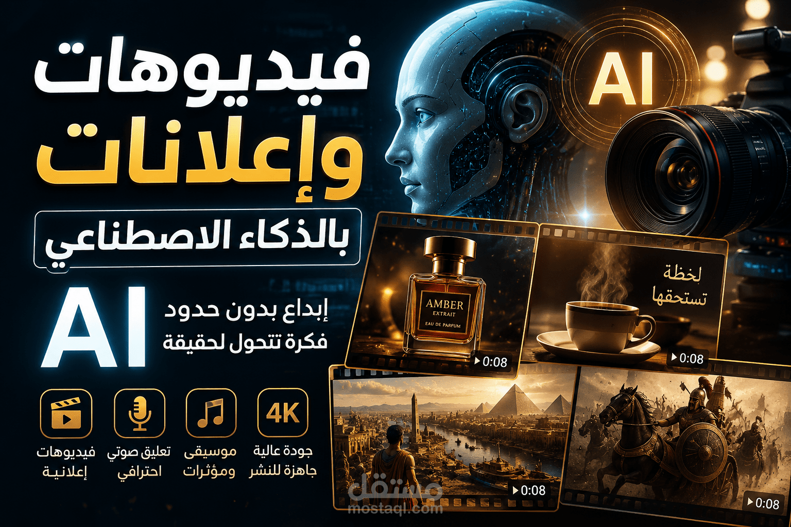 تصميم وإنتاج فيديوهات وإعلانات احترافية بالذكاء الاصطناعي AI