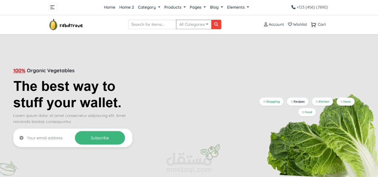 FoodTrove" E-commerce website "