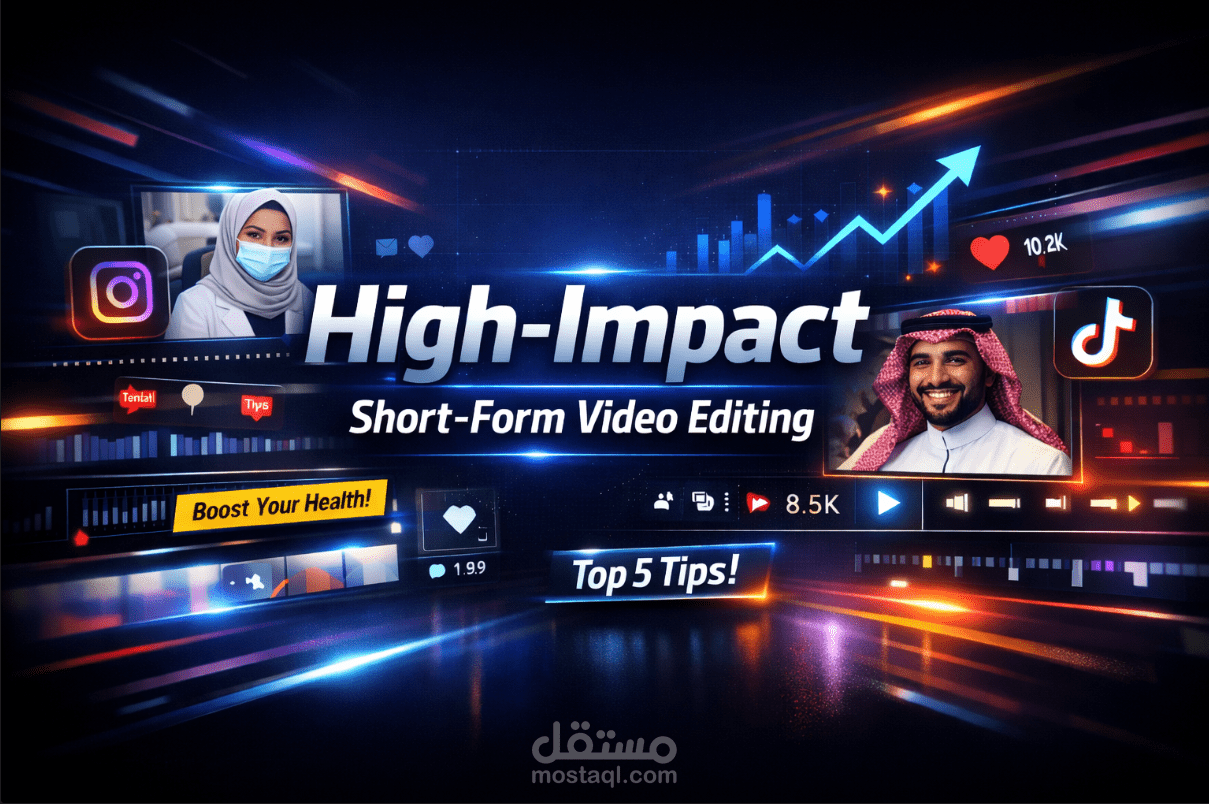 Reels Editing لمحتوى طبي وتوعوي للسوشيال ميديا الخليجية