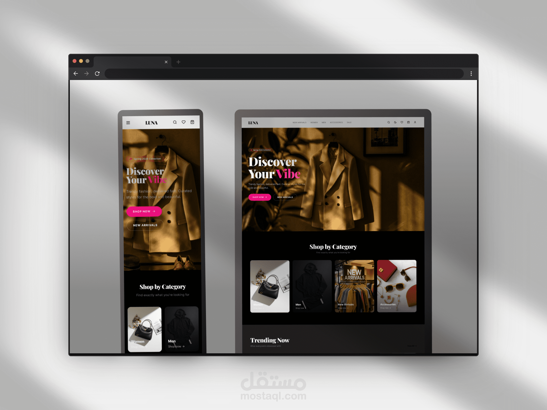 تصميم وتطوير واجهة متجر  إلكتروني  "LUNA" – تجربة تسوق عصرية ومتكاملة (UI/UX)