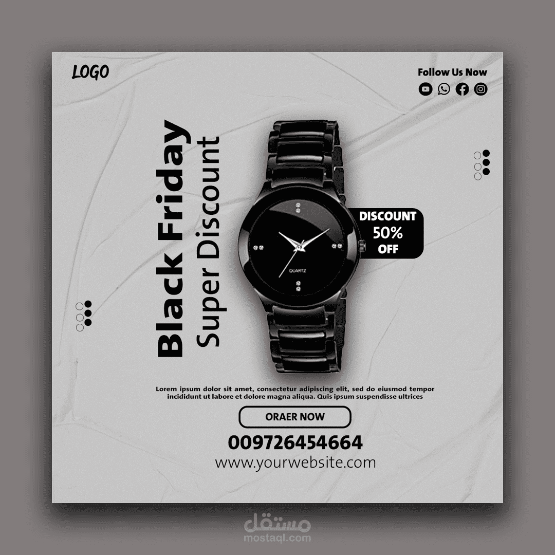 تصميم منشور اعلاني على مواقع التواصل الاجتماعي